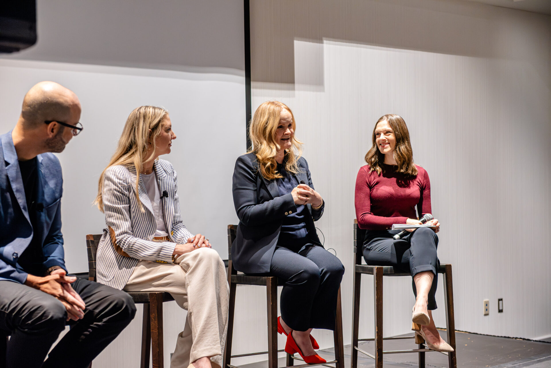 Nuno Bamberg, Jessica Gale, Christina Litz and Susan Krashinsky addressing at the audience at the C-Suite Marketing Summit.